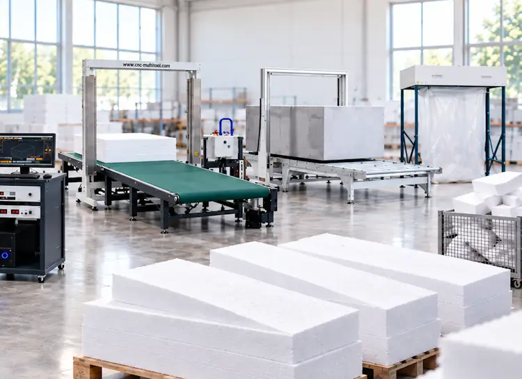 Machine de découpe de blocs traitant des blocs d'EPS et de Neopor